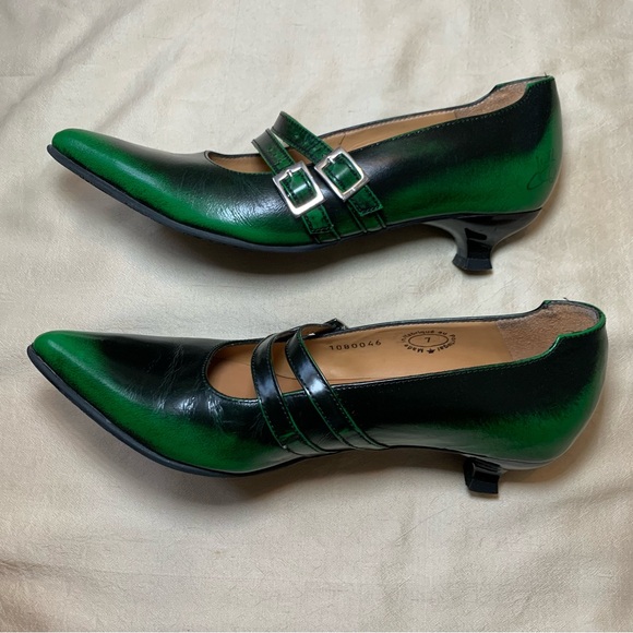 John Fluevog Half Truths Tanya Green Women's Shoes - Picture 6 of 11